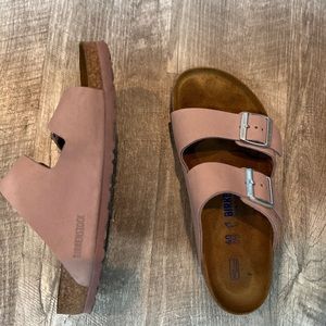 Old rose color two strap sandals